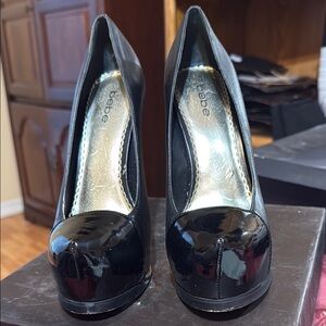 Bebe Black Patent Leather Women's Heels